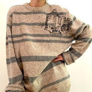 Y2K POINT ZERO STRIPED SWEATER - L